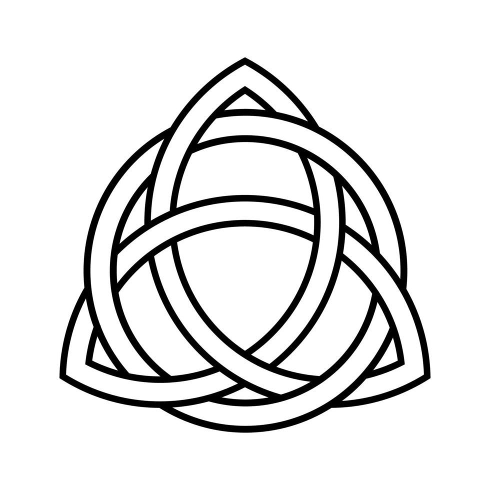 Black and white triquetra and circle celtic knot vector art.