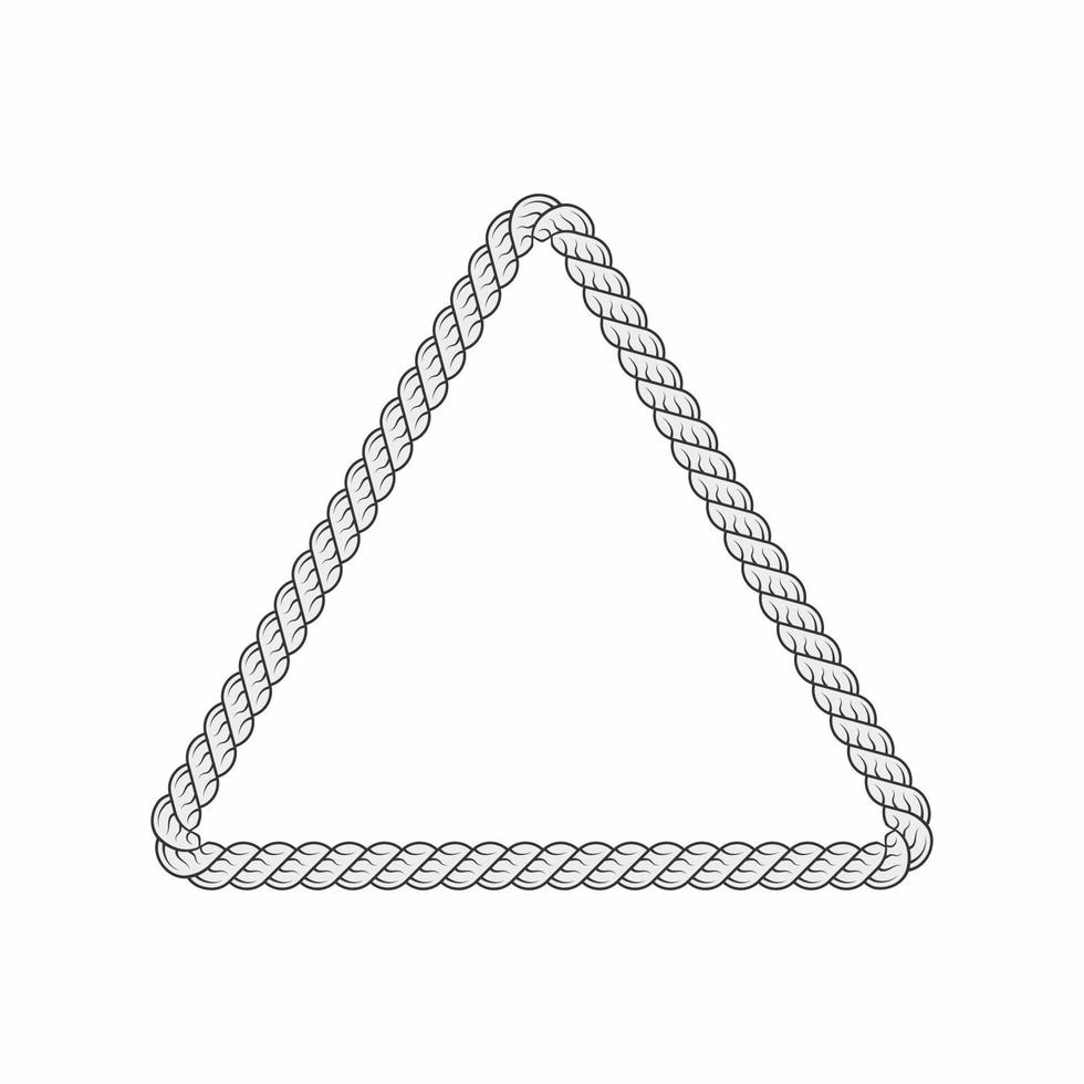 Grey triangle rope frame with bristles vector