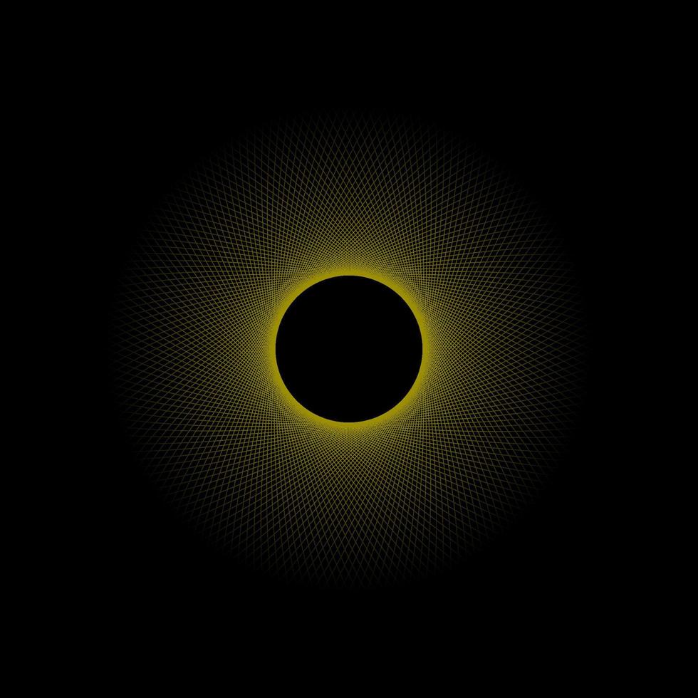 Yellow black hole spirograph vector template