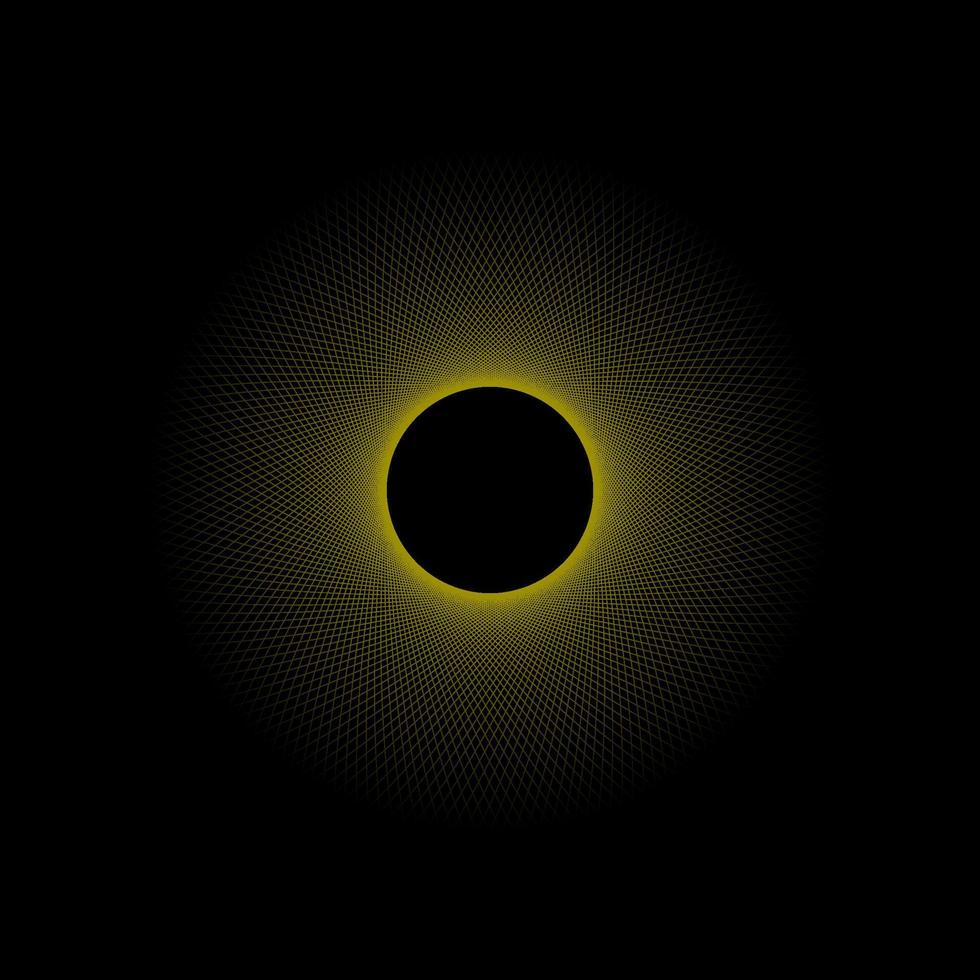 Yellow black hole spirograph vector template