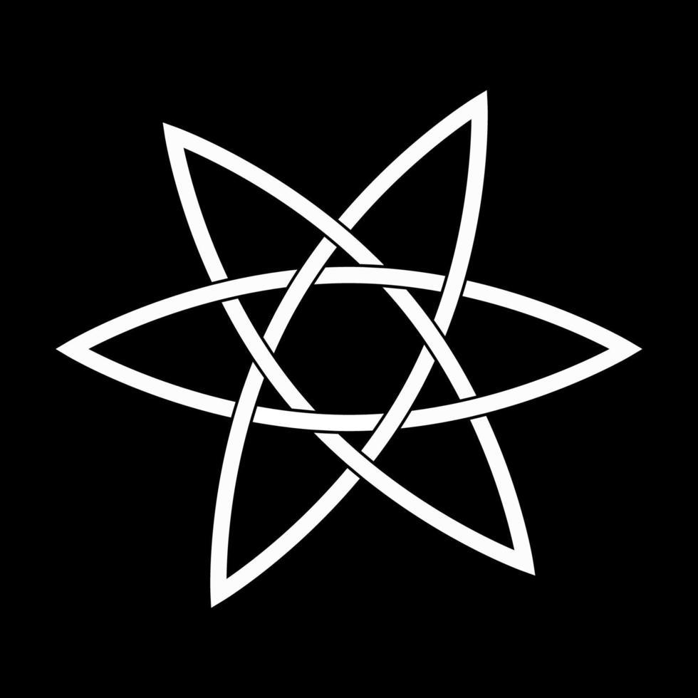 White star celtic knot on a black background vector illustration