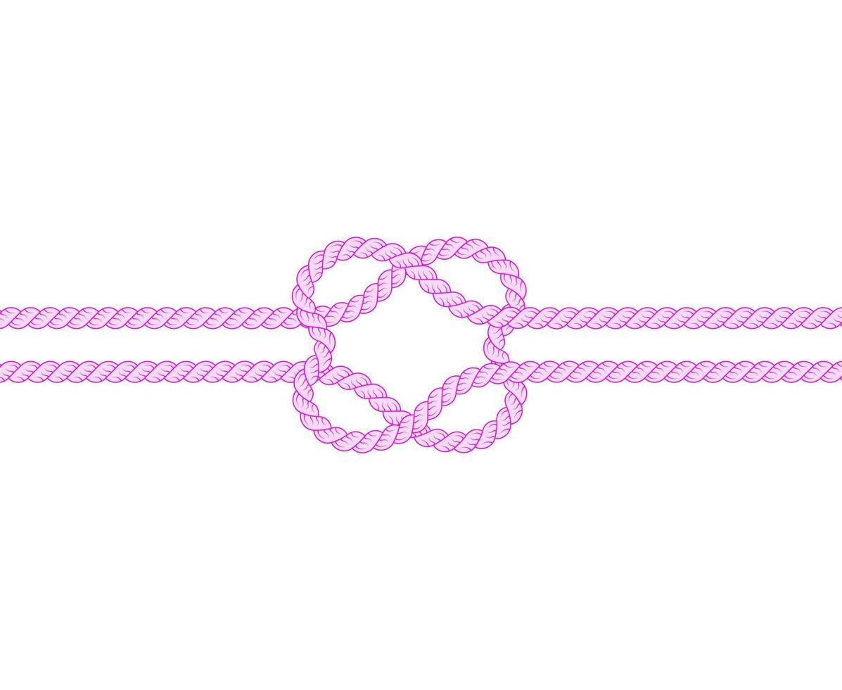 Realistic pink rope vector illustration