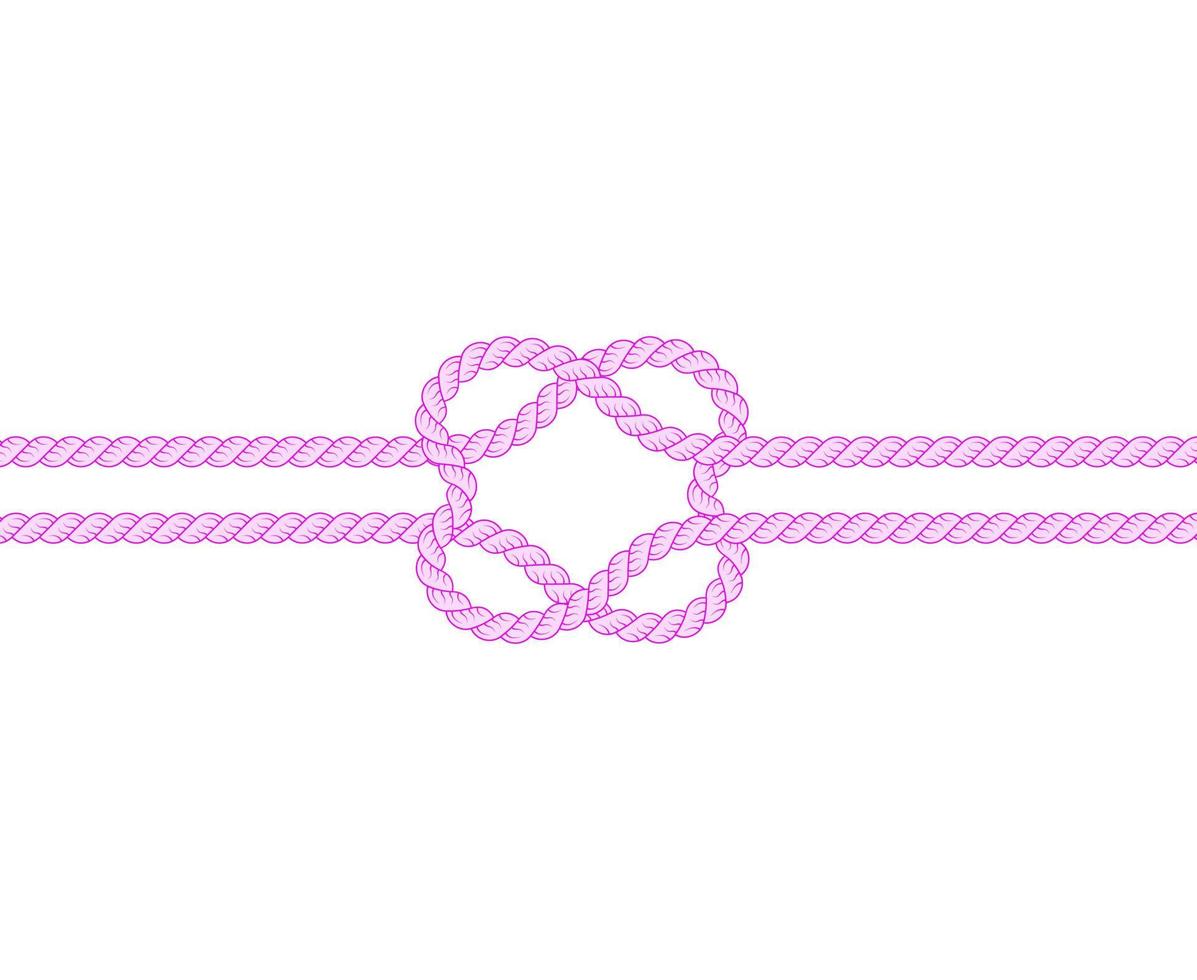 Realistic pink rope vector illustration