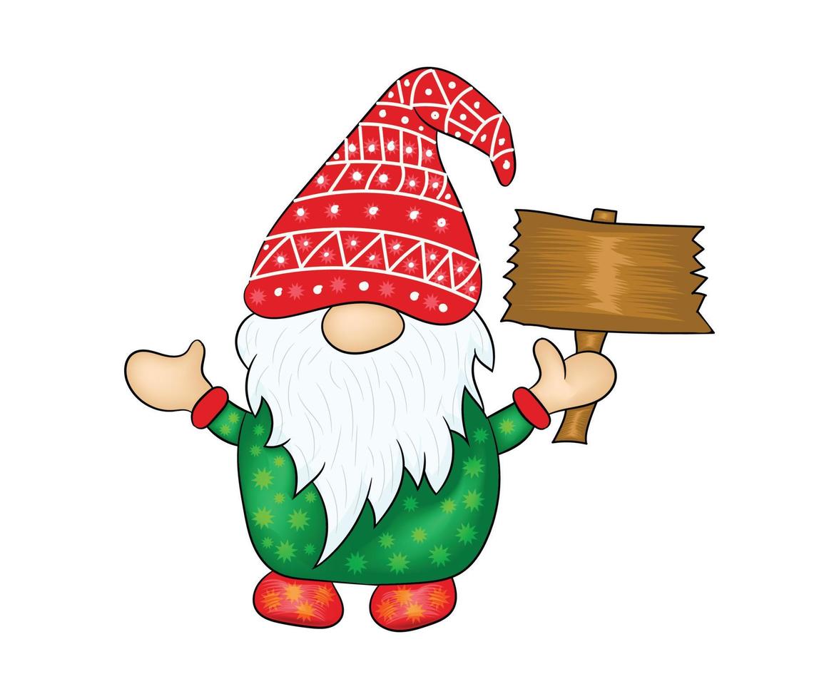 Cute Christmas gnome vector drawing Illustration design