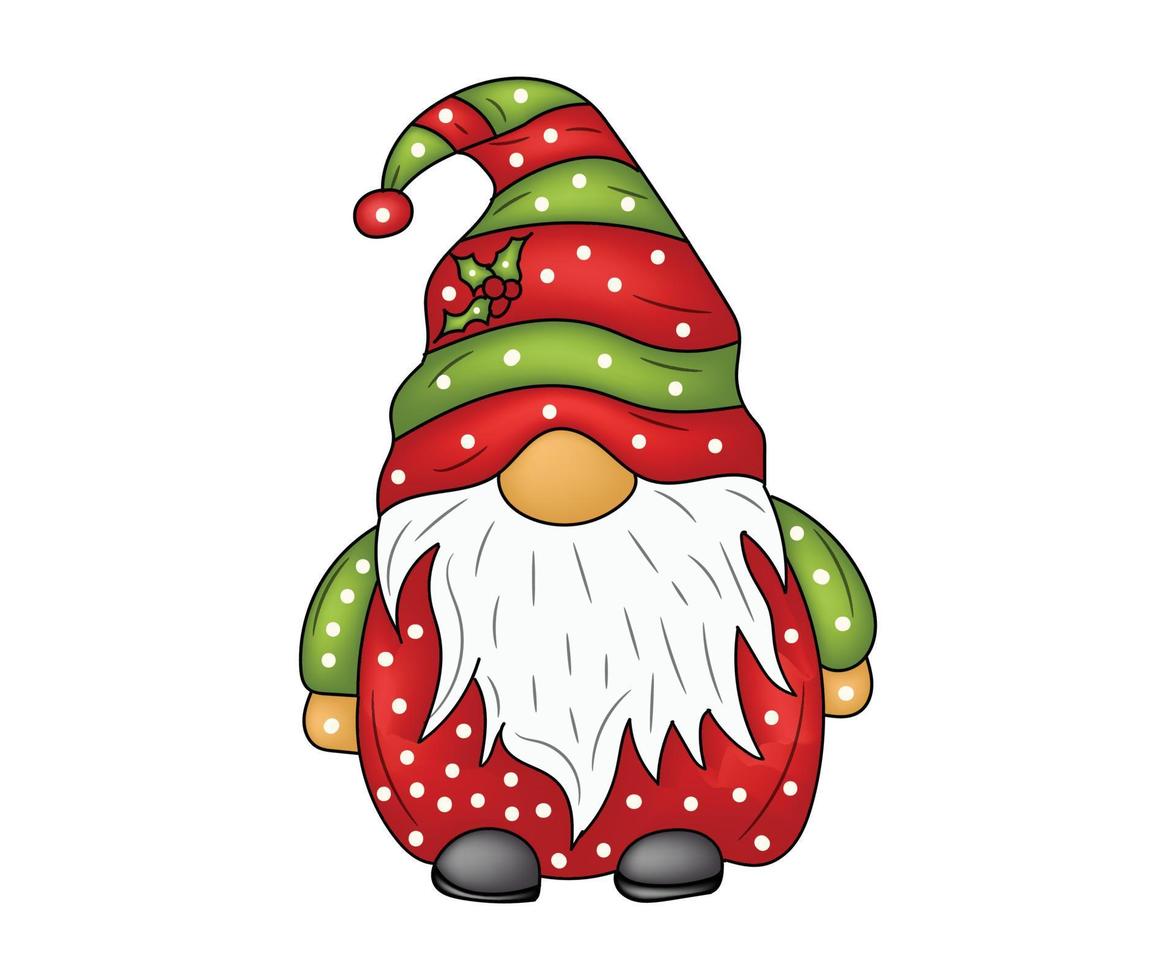Cute Christmas gnome vector drawing Illustration design