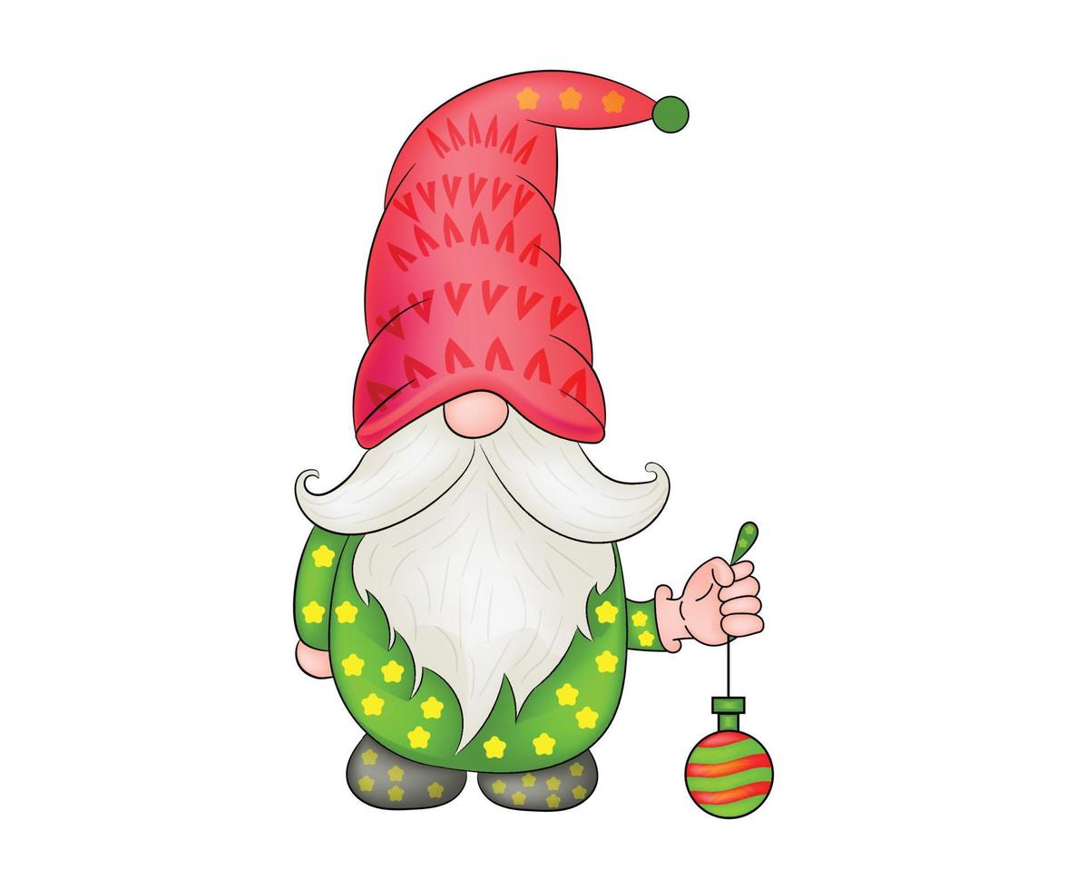 Cute Christmas gnome vector drawing Illustration design