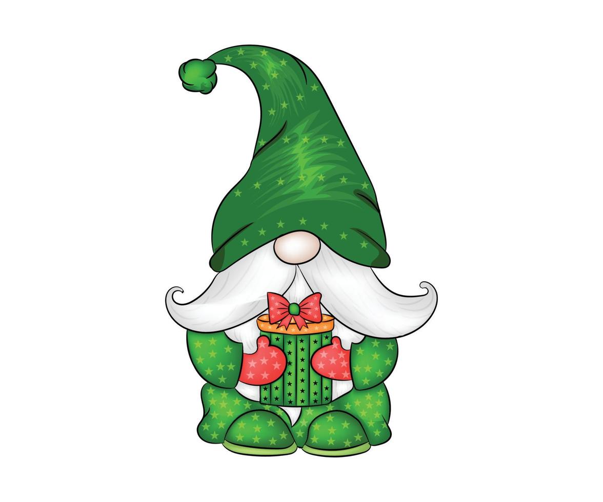 Cute Christmas gnome vector drawing Illustration design
