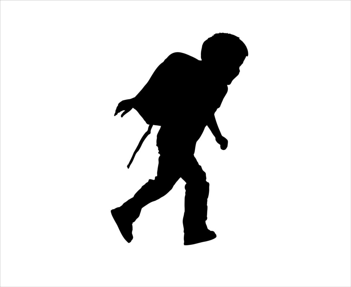 Kids playing silhouette vector illustration