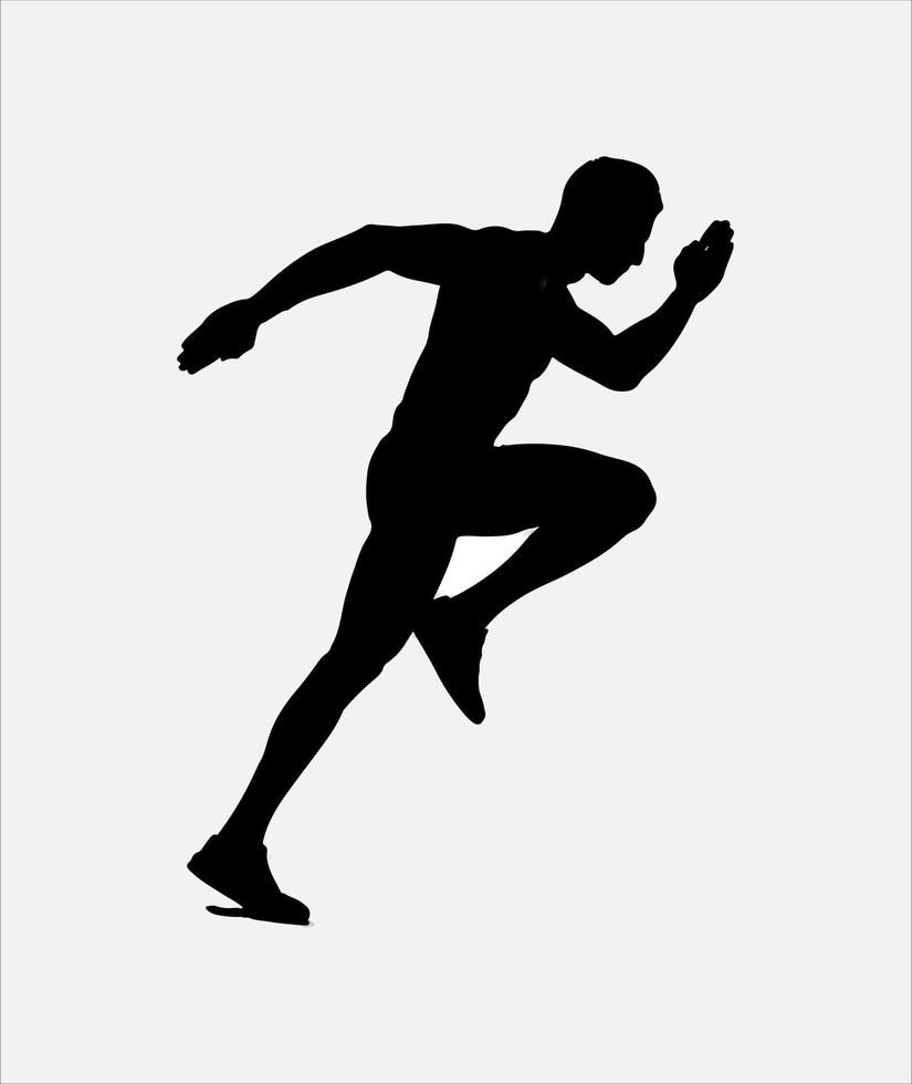 Man running walking silhouette vector illustration