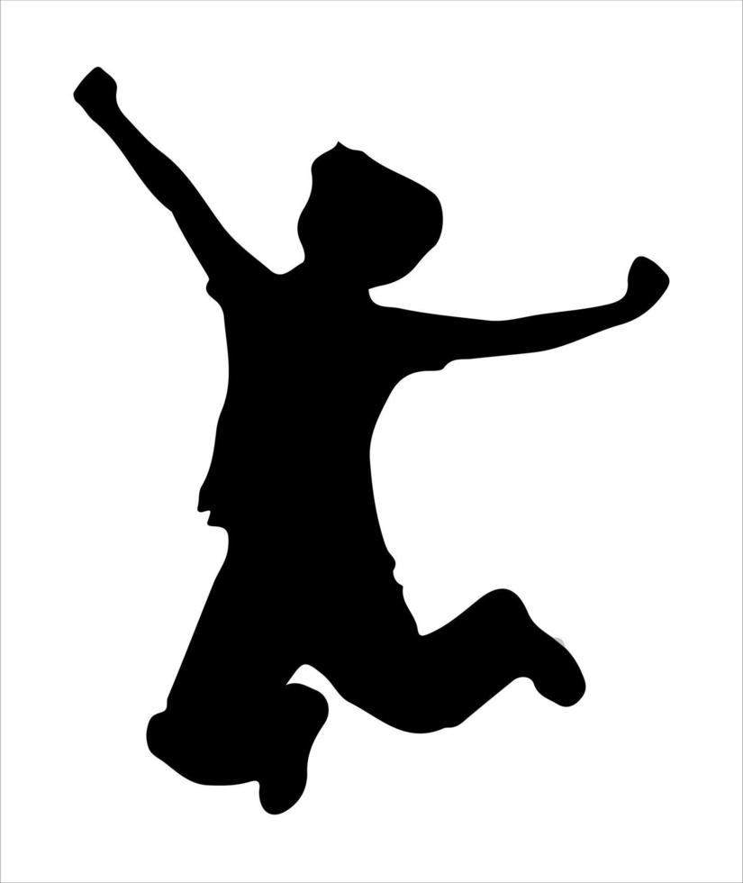 Kids playing silhouette vector illustration