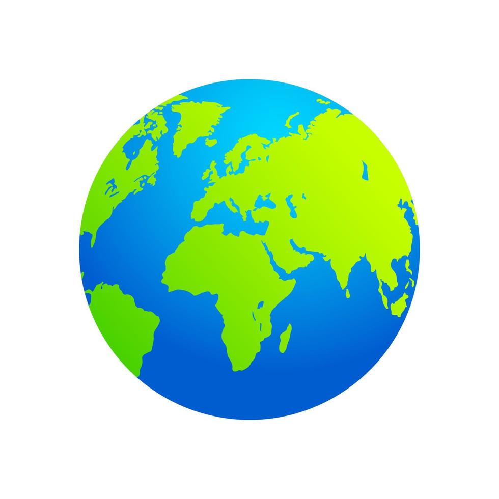 Blue Green Spherical Globe Earth Vector Illustration