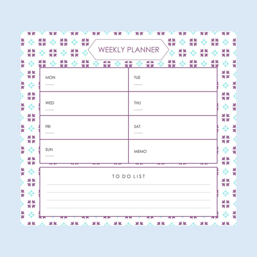 Weekly Planner Free and Customizable Templates vector