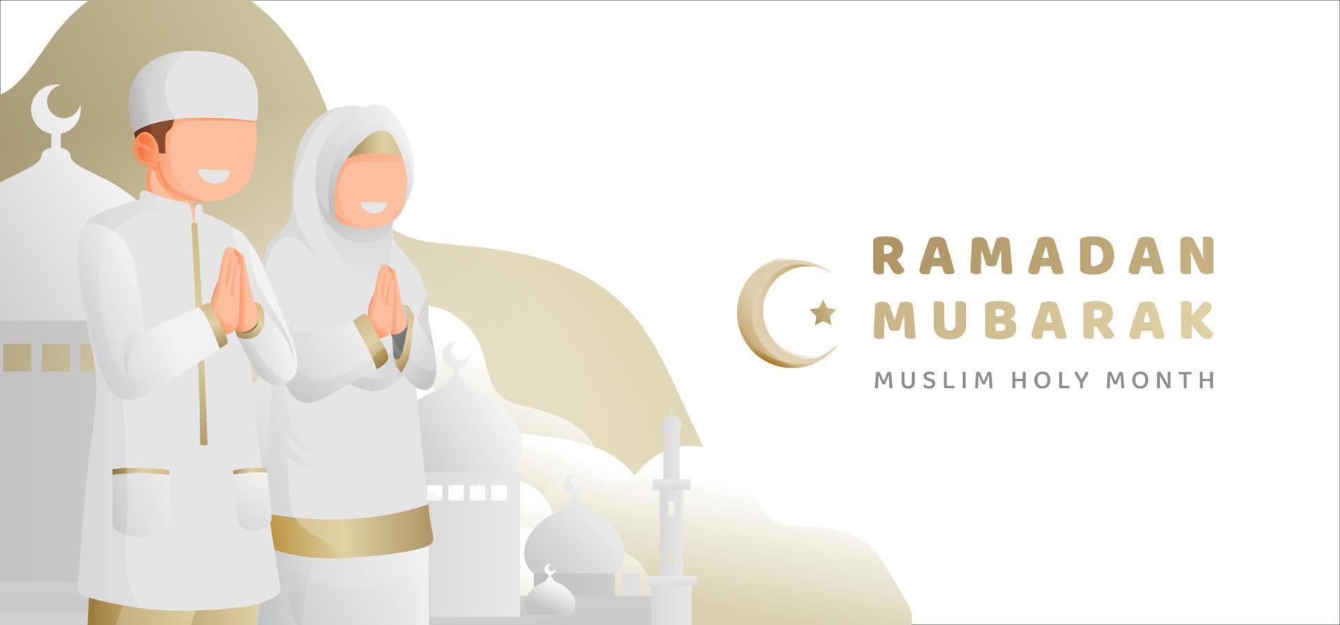 Ramadan Muslim Horizontal Banner Template 2 vector