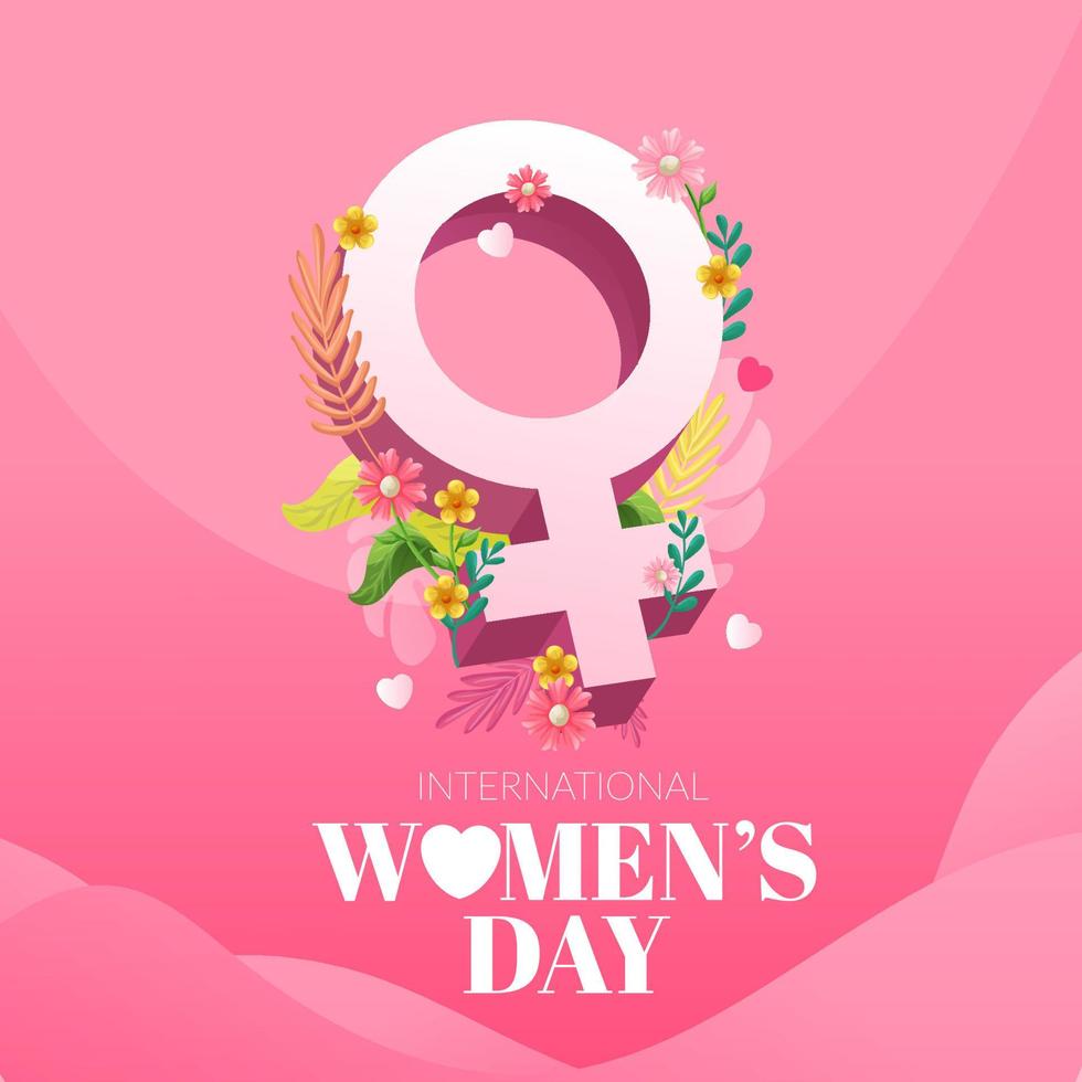 International Women's Day March 8 Celebration Simple Social media Post Template vector