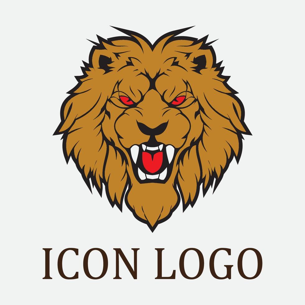 icono de vector de plantilla de logotipo de león