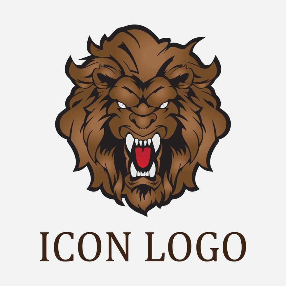 icono de vector de plantilla de logotipo de león