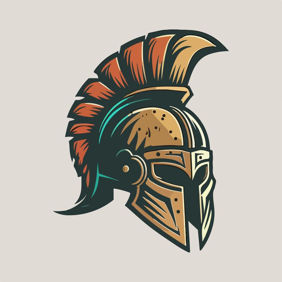 Spartan Helmet Mascot Logo Vectot Illustrtion eps 10 vector