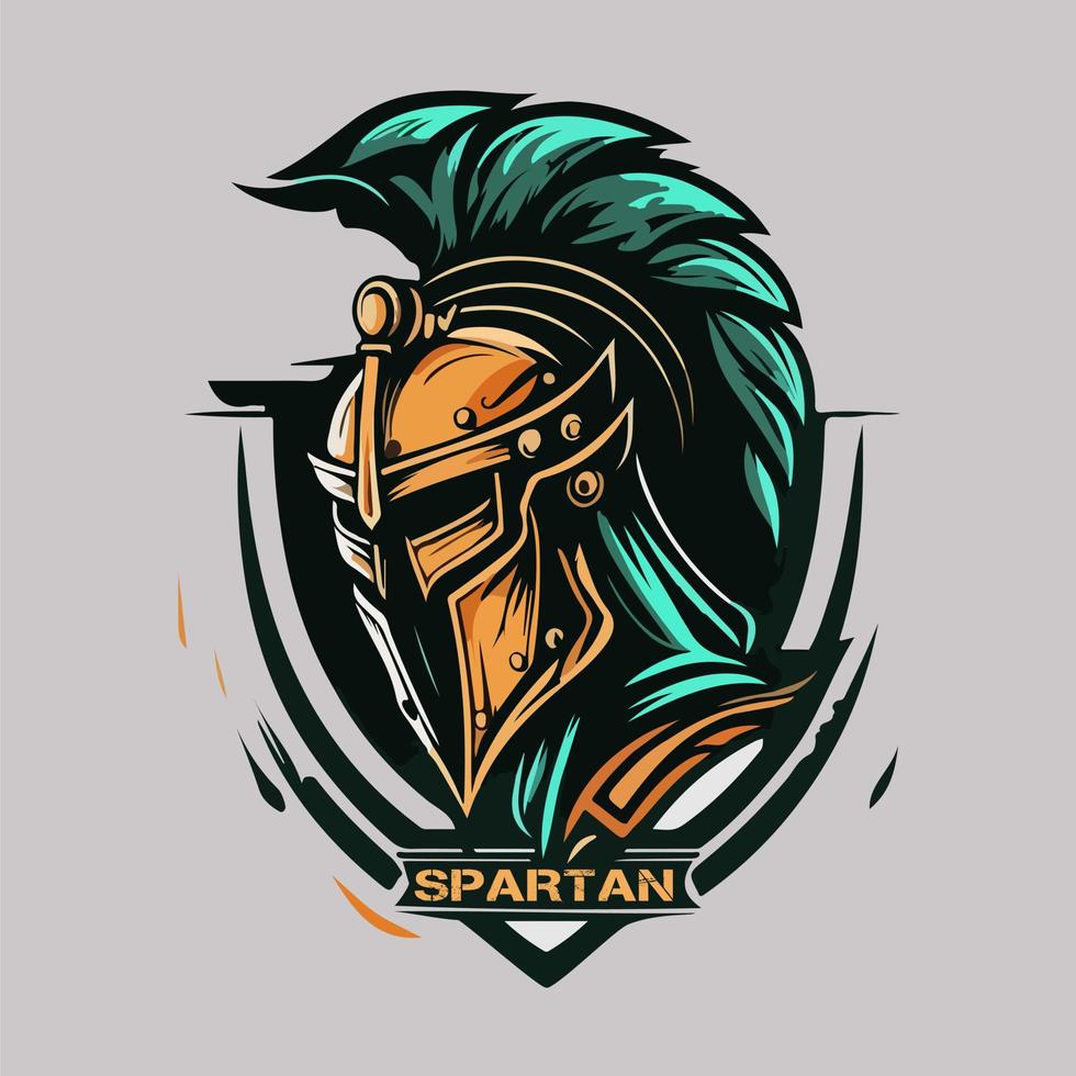 espartano fuerte mascota logo vector ilustración eps10