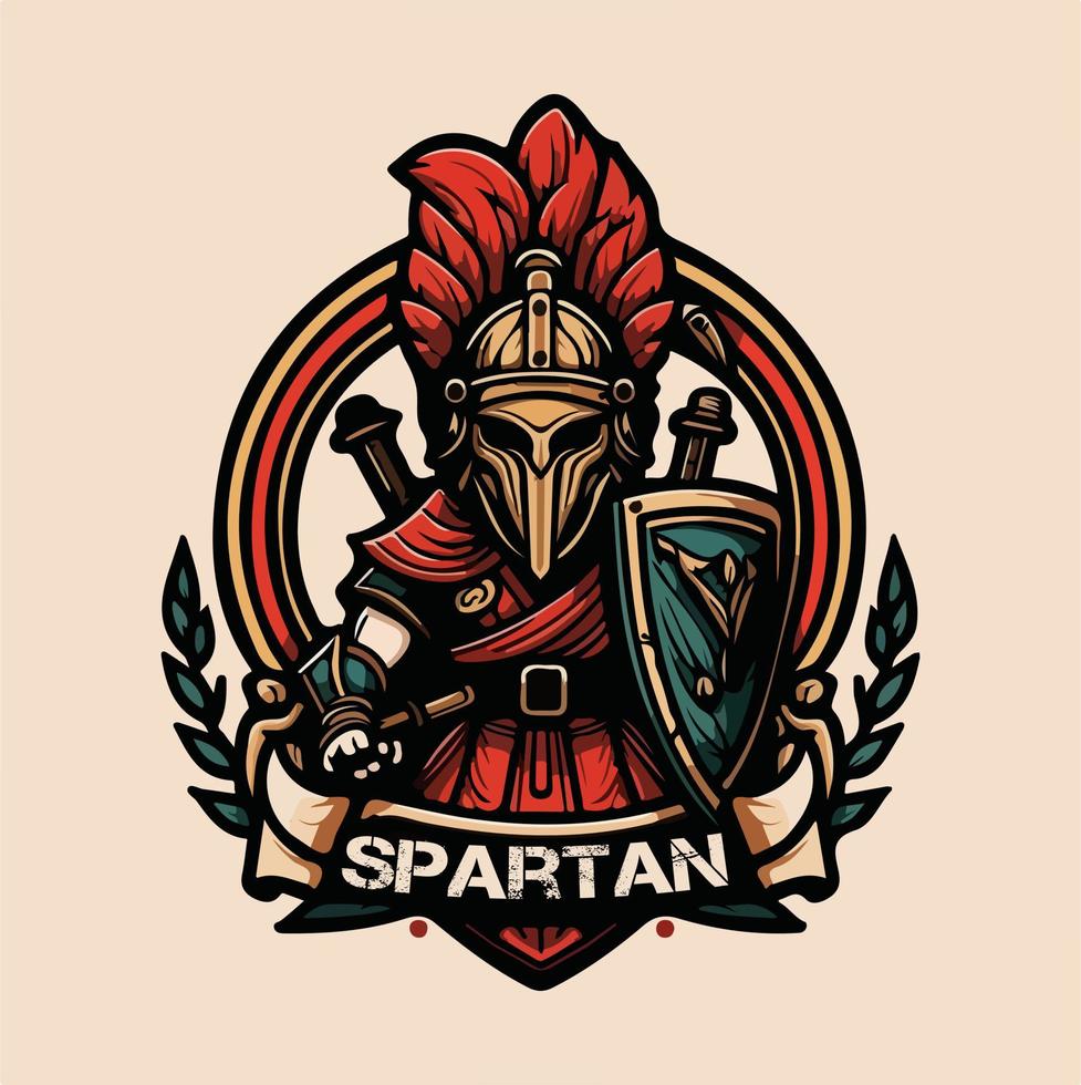 espartano fuerte mascota logo vector ilustración eps10