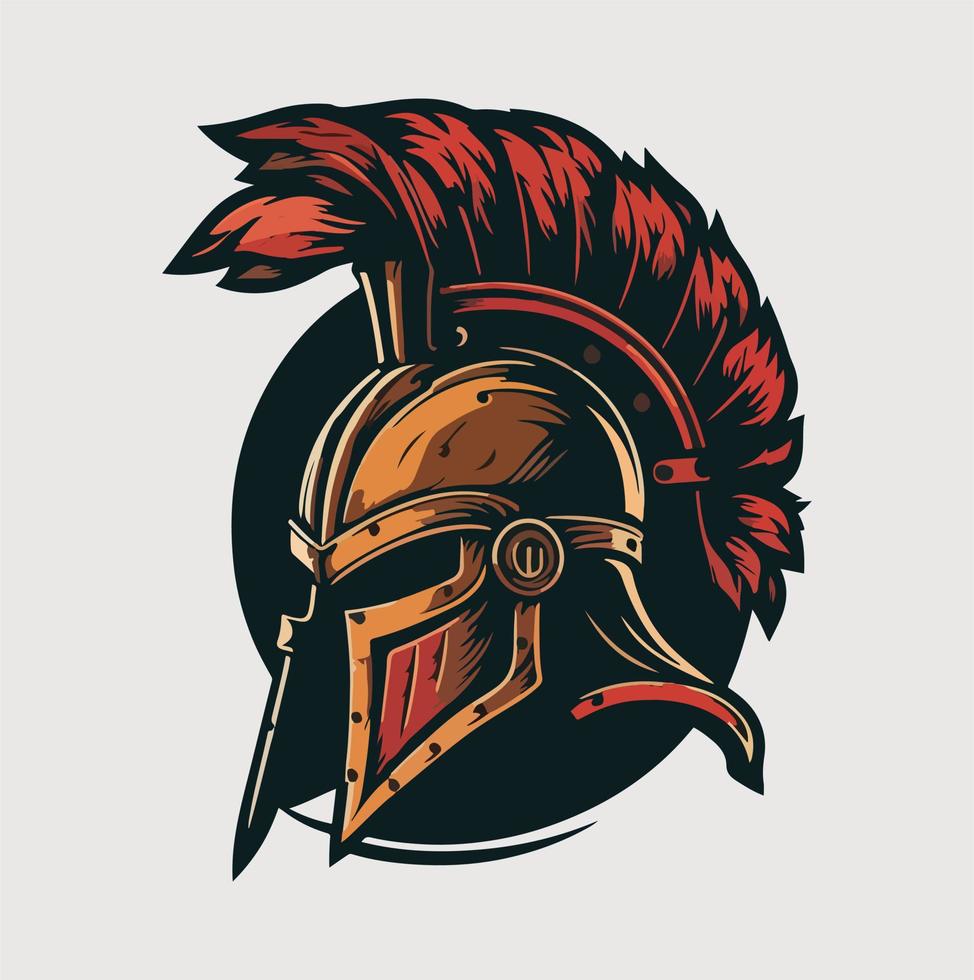 Spartan Helmet Mascot Logo Vectot Illustrtion eps 10 vector