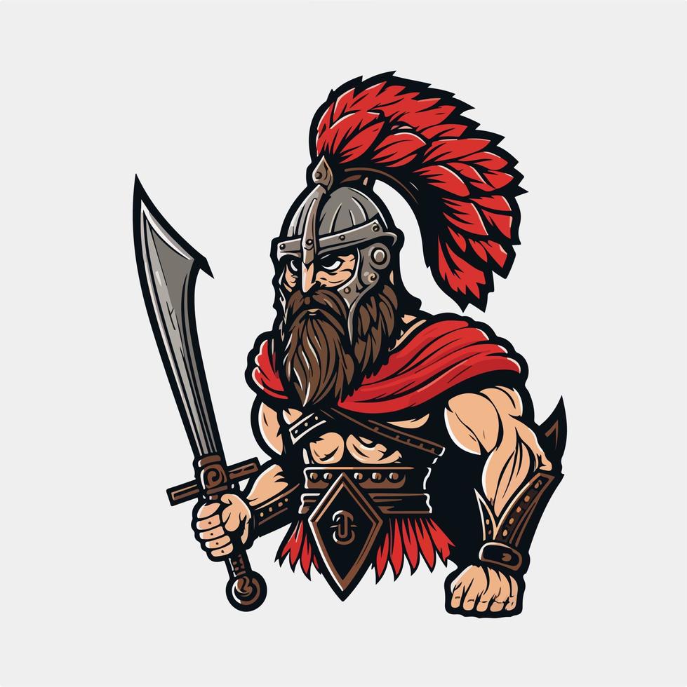 Spartan Strong Mascot logo Vector Illustration eps10