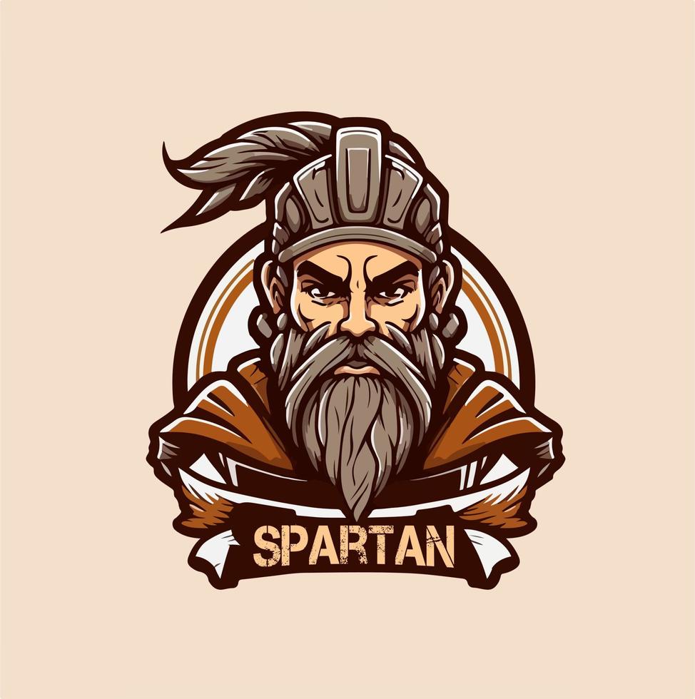 espartano fuerte mascota logo vector ilustración eps10