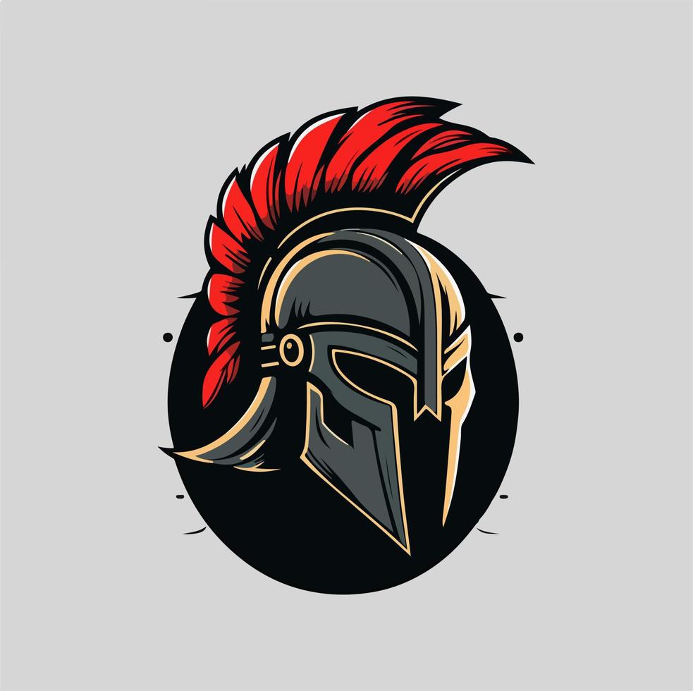 Spartan Helmet Mascot Logo Vectot Illustrtion eps 10 vector