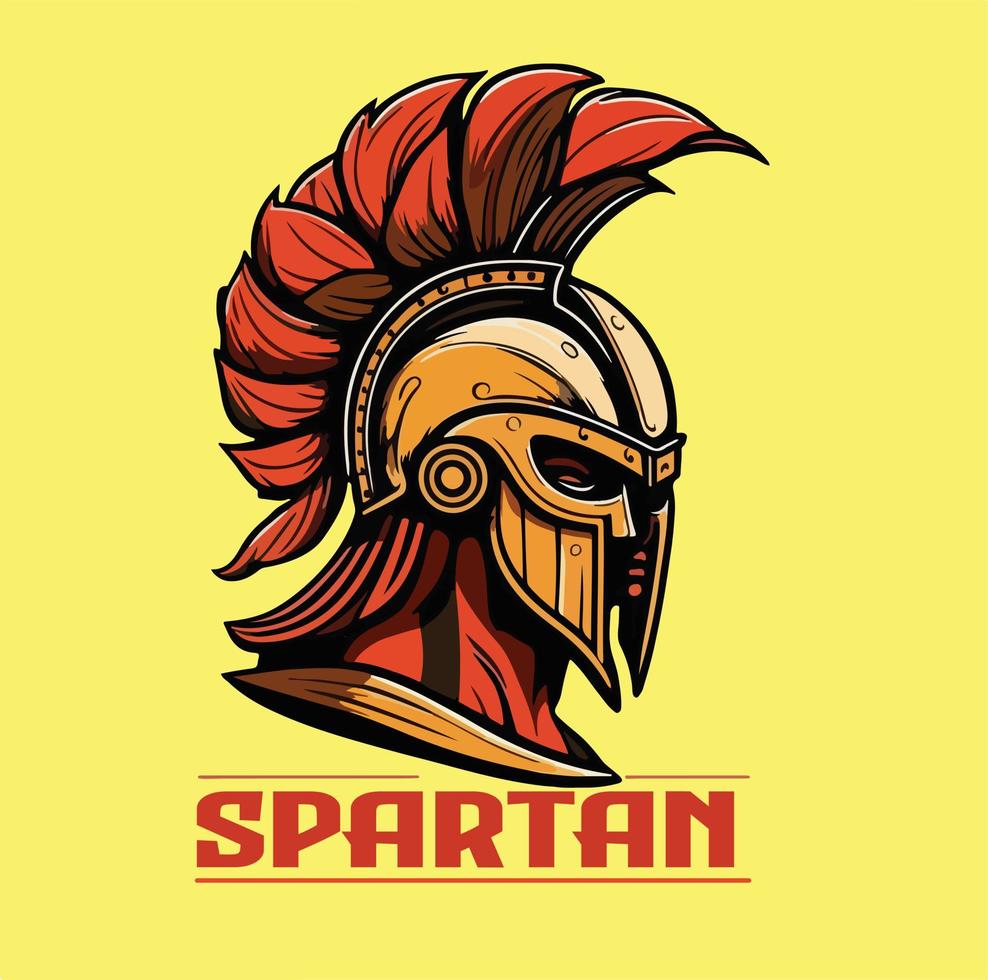 espartano casco logo mascota vector ilustración eps 10