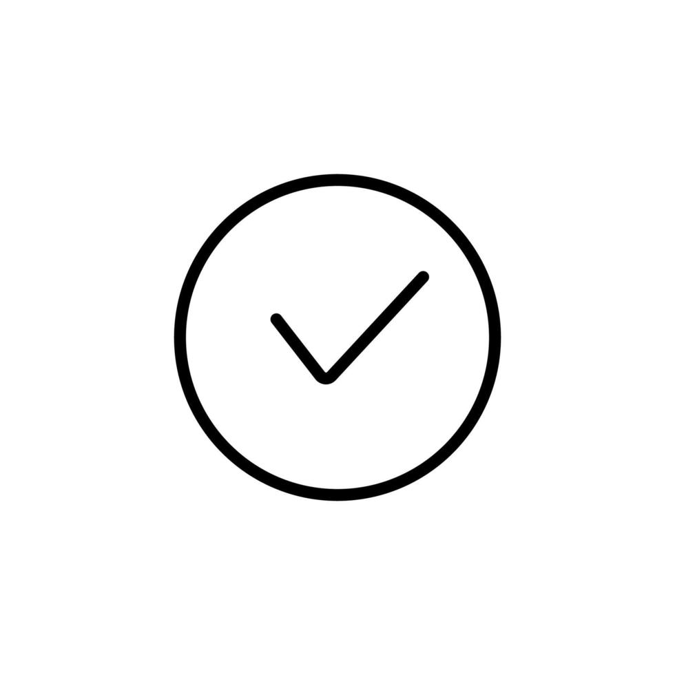 Checkmark Isolated Line Icon. Editable stroke. Vector image that can be used in apps, adverts, shops, stores, banners