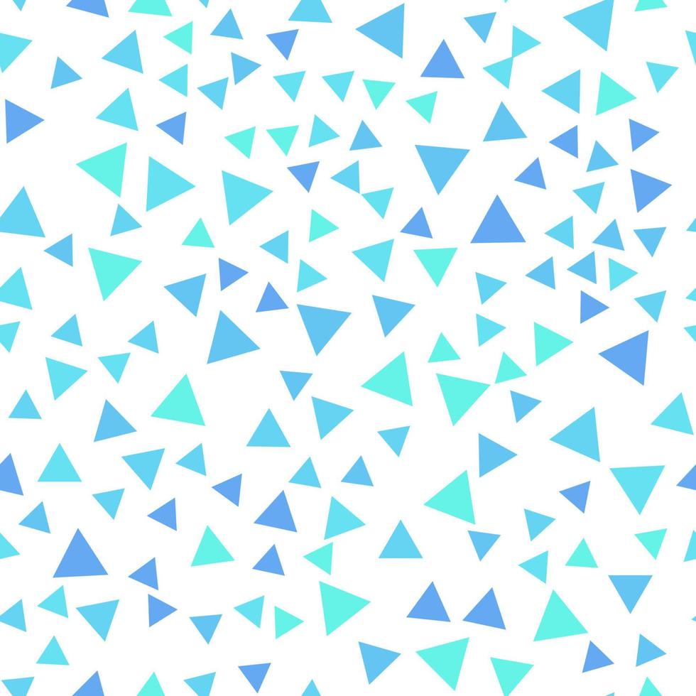 Geometric seamless pattern of small blue and turquoise triangles for textile, paper and other surfaces vector