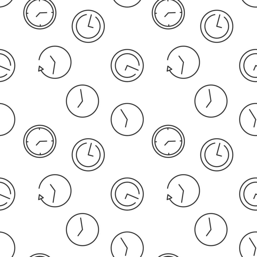 Seamless vector monochrome pattern of various clocks for covers, shops, wrappers, sites, apps