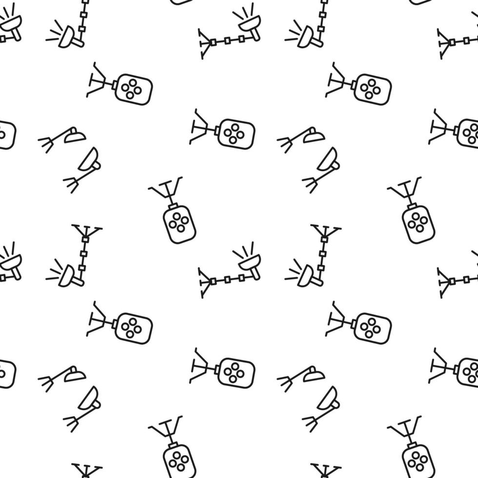 Seamless repeating monochrome pattern of studio light. Perfect for web sites, apps, shops, backgrounds, wallpapers vector