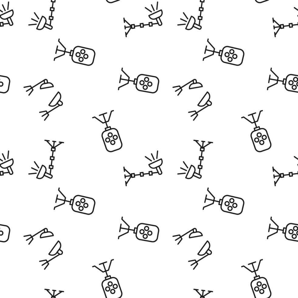 Seamless repeating monochrome pattern of studio light. Perfect for web sites, apps, shops, backgrounds, wallpapers vector