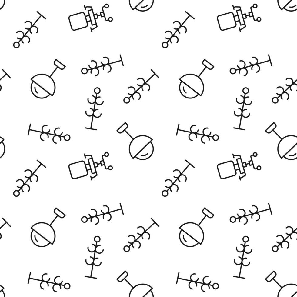Vector repeating seamless pattern of coat hanger, lamp, office chair for wallpapers, wrappers, postcards, backgrounds