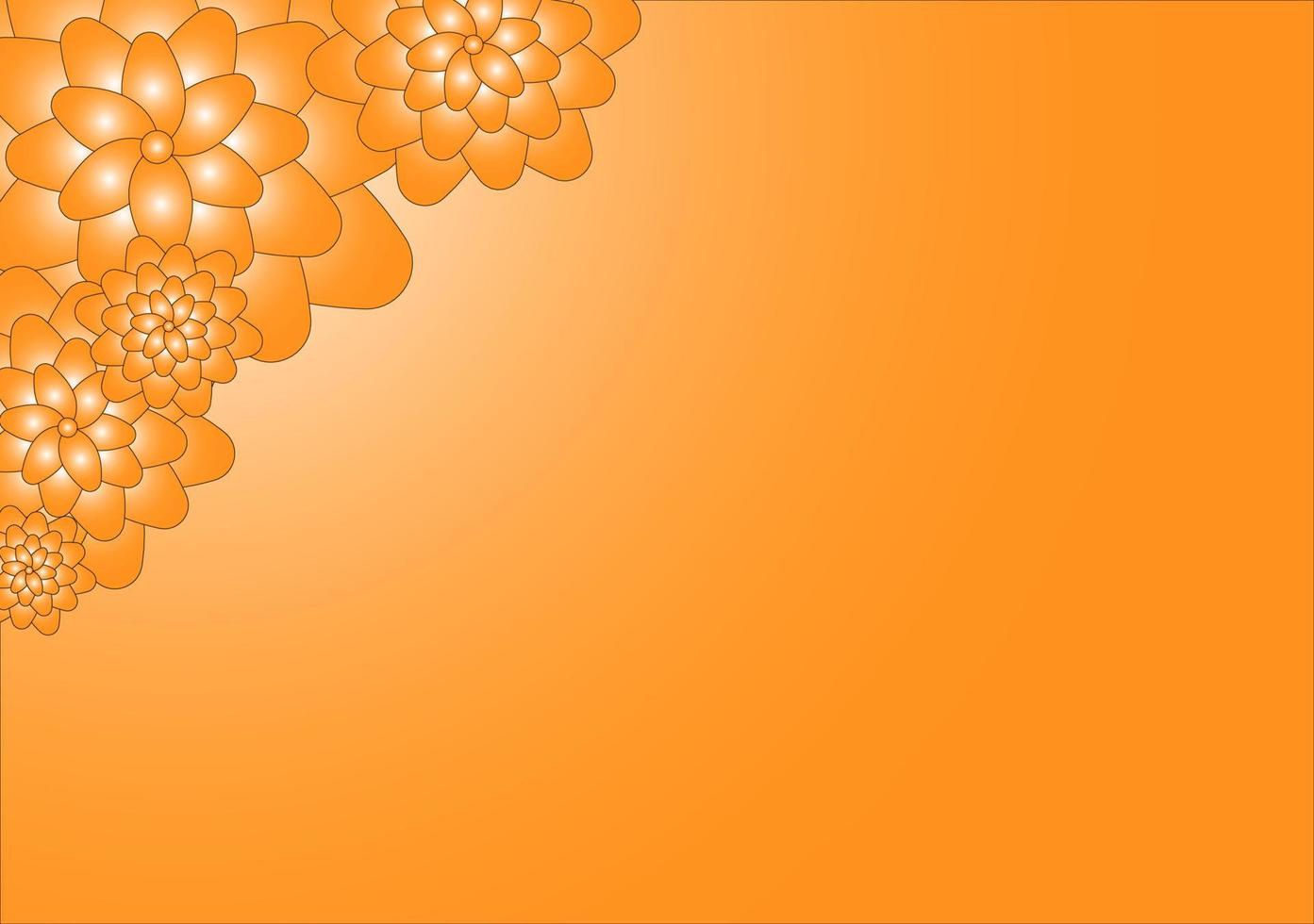 abstract floral luxury background with orange flowers vector