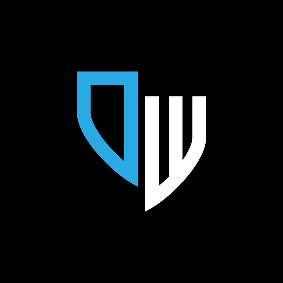 OW abstract monogram logo design on black background. OW creative initials letter logo concept. vector