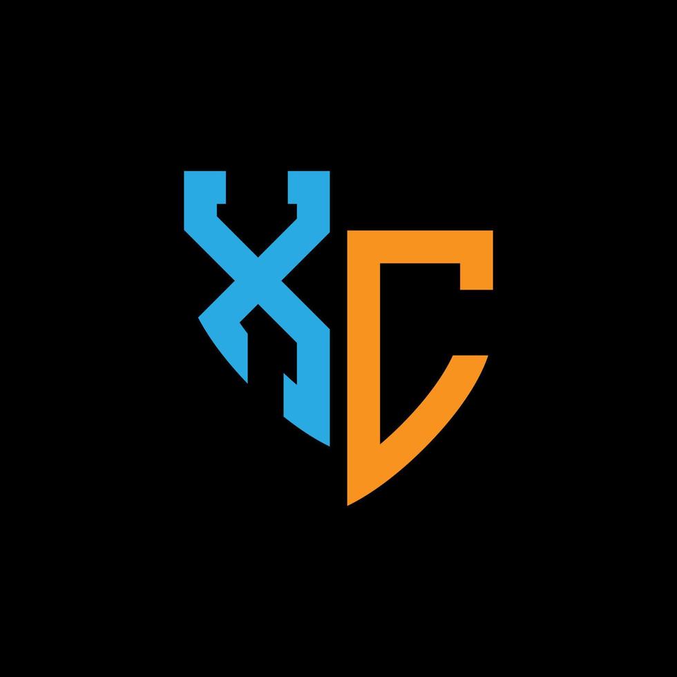 XC abstract monogram logo design on black background. XC creative initials letter logo concept.XC abstract monogram logo design on black background. XC creative initials letter logo concept. vector