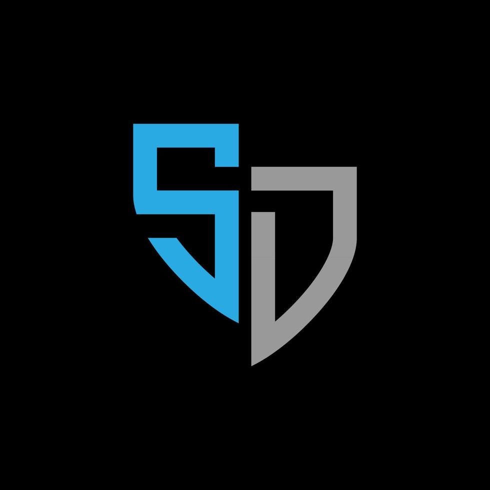 SD abstract monogram logo design on black background. SD creative initials letter logo concept. vector