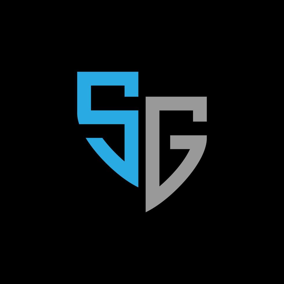 SG abstract monogram logo design on black background. SG creative initials letter logo concept. vector