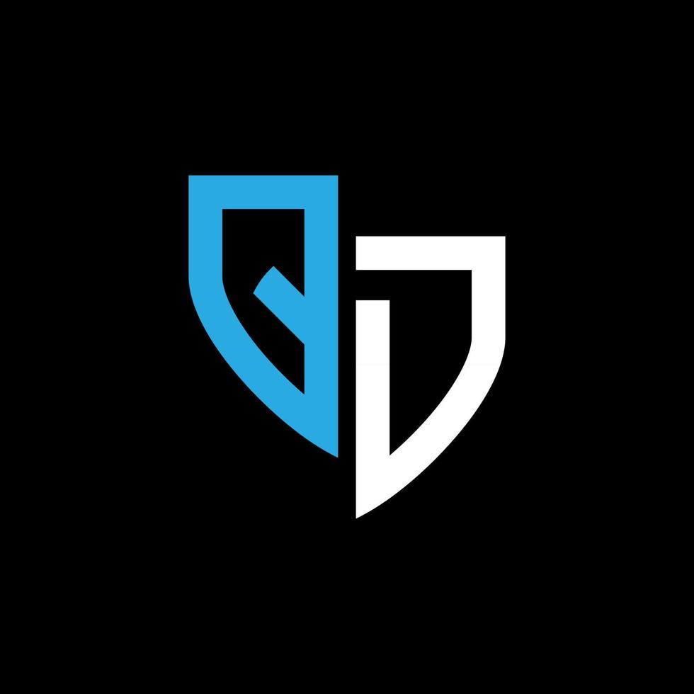 QD abstract monogram logo design on black background. QD creative initials letter logo concept. vector