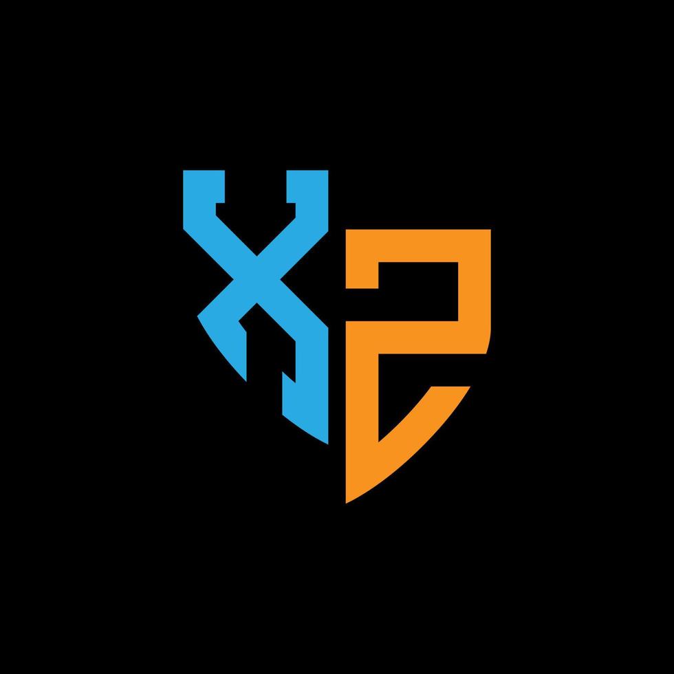 XZ abstract monogram logo design on black background. XZ creative initials letter logo concept. vector