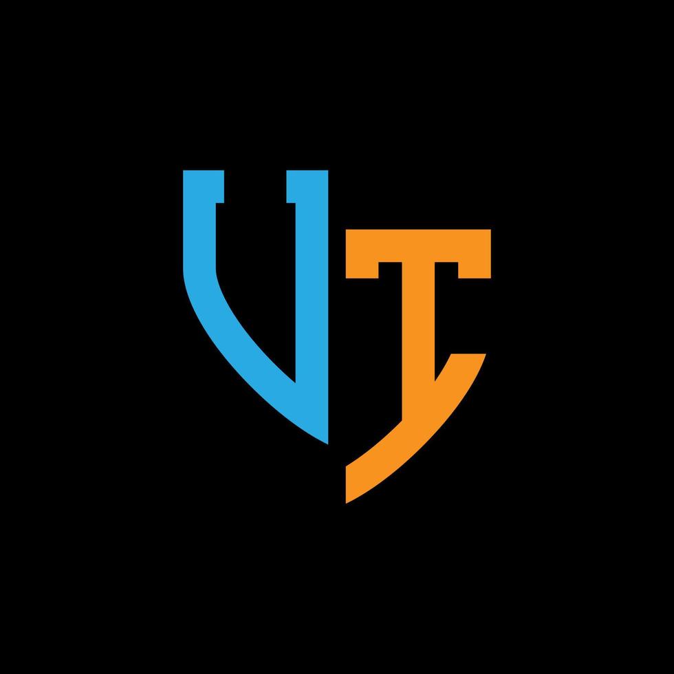 Utah resumen monograma logo diseño en negro antecedentes. Utah creativo iniciales letra logo concepto. vector