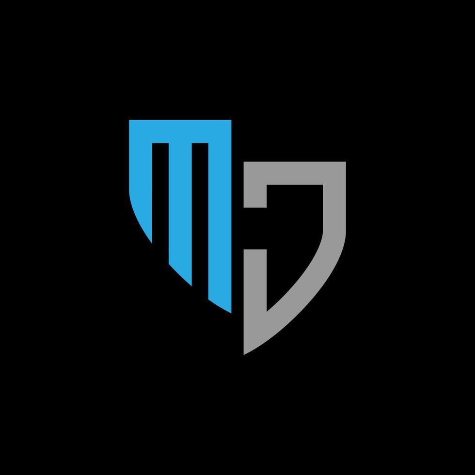MJ abstract monogram logo design on black background. MJ creative initials letter logo concept. vector