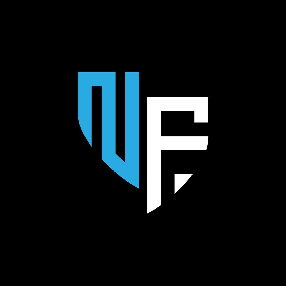 NF abstract monogram logo design on black background. NF creative initials letter logo concept.NF abstract monogram logo design on black background. NF creative initials letter logo concept. vector