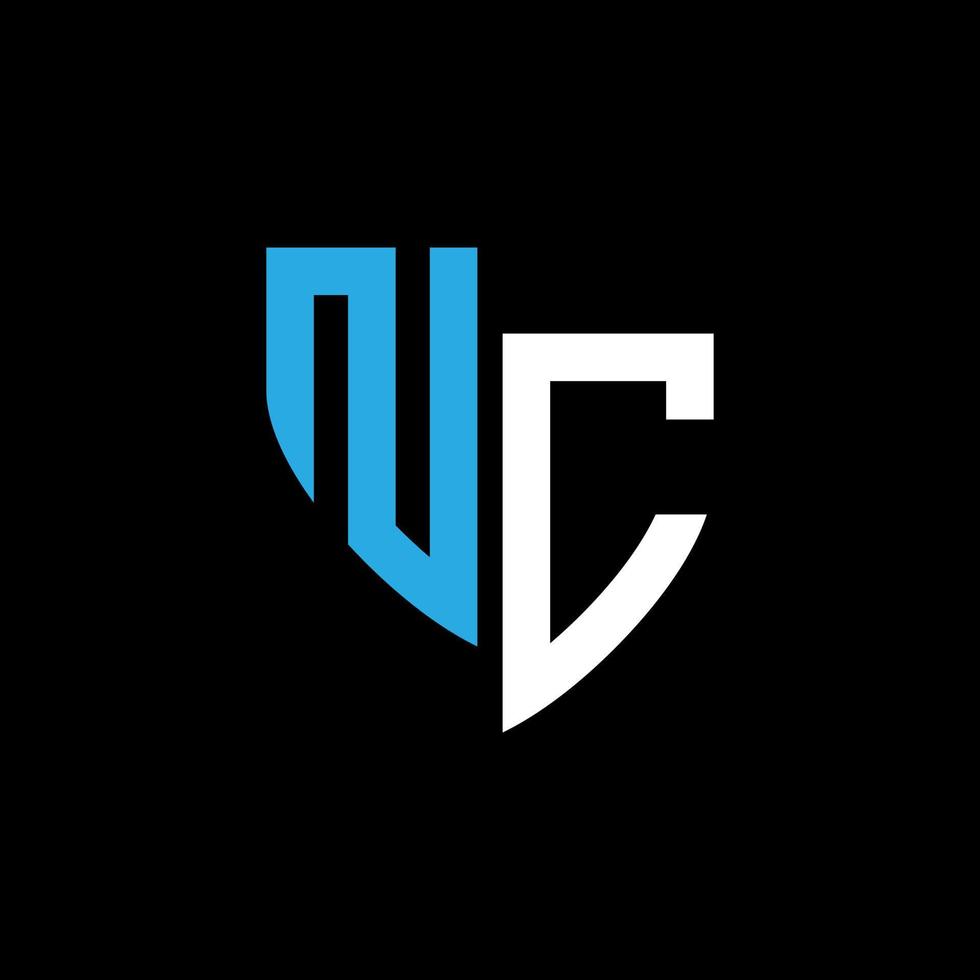 NC abstract monogram logo design on black background. NC creative initials letter logo concept. vector