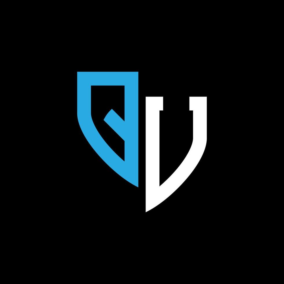 QU abstract monogram logo design on black background. QU creative initials letter logo concept. vector
