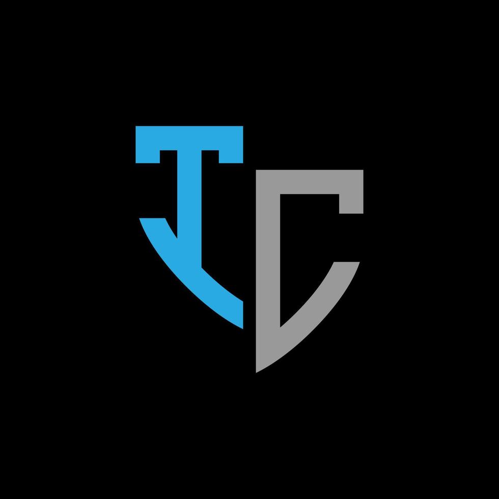 TC abstract monogram logo design on black background. TC creative initials letter logo concept. vector