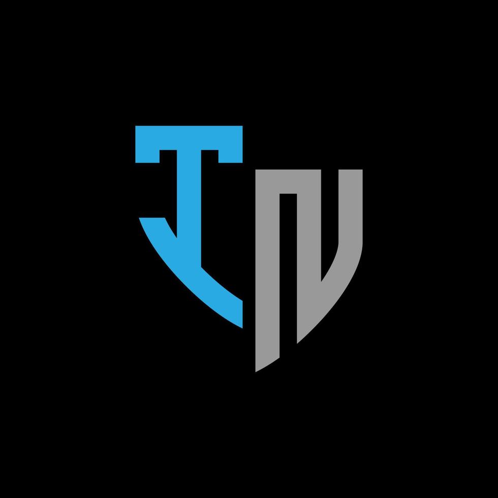 TN abstract monogram logo design on black background. TN creative initials letter logo concept. vector