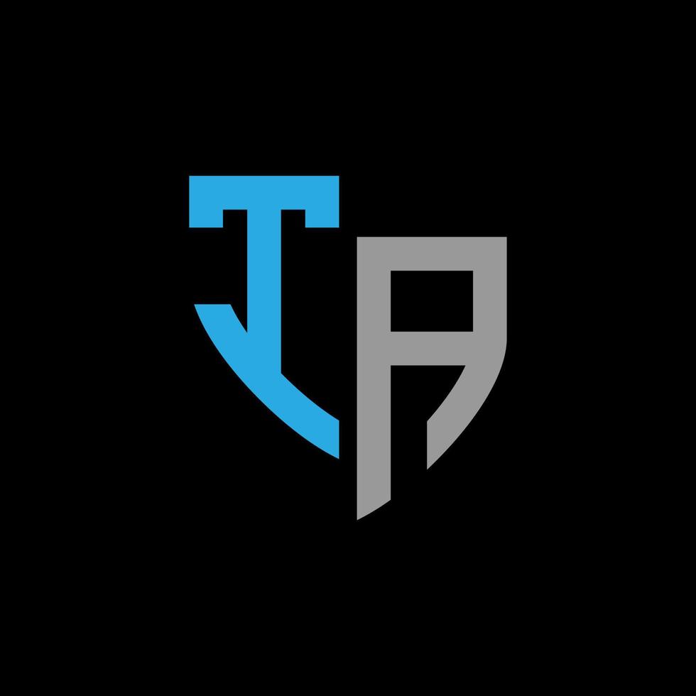 TA abstract monogram logo design on black background. TA creative initials letter logo concept. vector