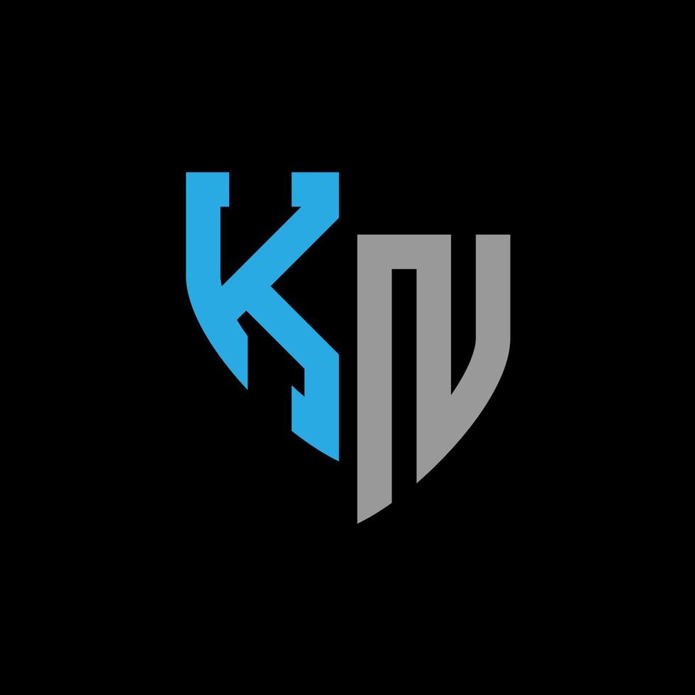 KN abstract monogram logo design on black background. KN creative initials letter logo concept. vector